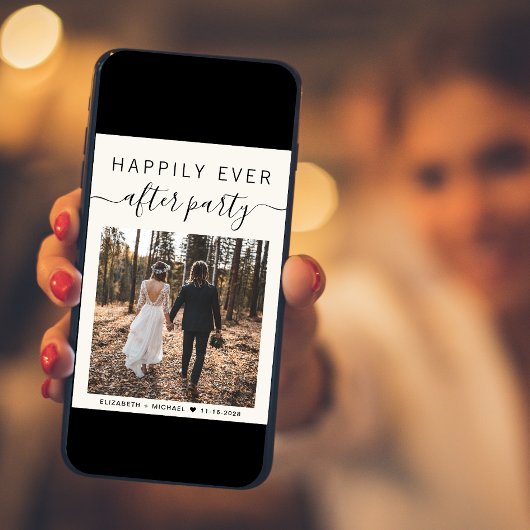 パーティーフォトクリームの後に幸せ結婚に 案内状