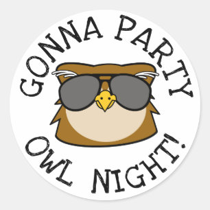 パーティーフクロウ夜 ラウンドシール
