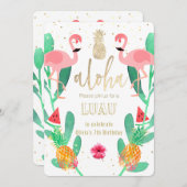 パーティーフラミンゴルアウ(ハワイ式宴会) 招待状 (正面/裏面)