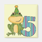 パーティーフロッグ5誕生日Tシャツ&ギフト マグネット (正面)
