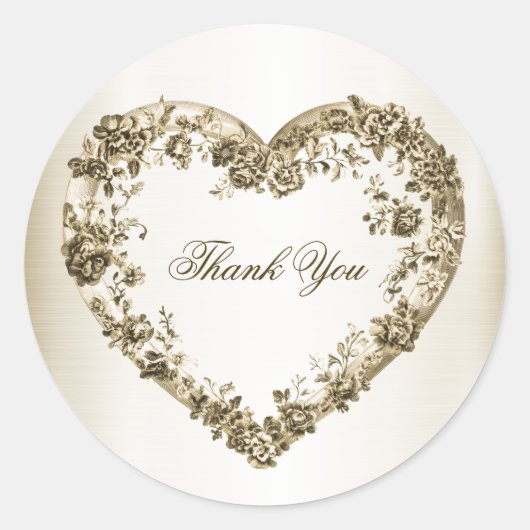 パーティーフローラゴールデン華美ハートフレーエレガントム ラウンドシール (正面)