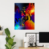 パーティーブラックライトポスター付き少女 ポスター (ホームオフィス)