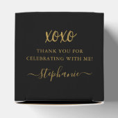 パーティーブラック金ゴールドグリッター紙吹雪スクエアハート フェイバーボックス (上部)