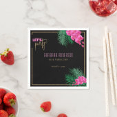 パーティーブラック金ゴールドネオン40歳の誕生日 スタンダードカクテルナプキン (インサイチュ)