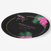 パーティーブラック金ゴールドネオン40歳の誕生日 ペーパープレート (アングル)