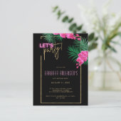 パーティーブラック金ゴールドネオン40歳の誕生日 ポストカード (スタンド正面)