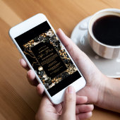 パーティーブラック金ゴールドフローラの後の幸せ結婚な 招待状