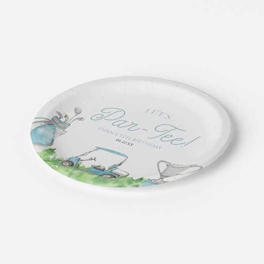 パーティーブルーゴルフ誕生日パーティー ペーパープレート (アングル)