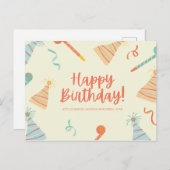 パーティーブロワーと帽子がかわいい ポストカード (正面/裏面)