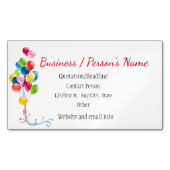 パーティープランナーおもしろいカラフルバルーンカスタムブシン マグネット名刺 (正面)