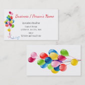 パーティープランナーおもしろいカラフルバルーンカスタム 名刺 (正面/裏面)