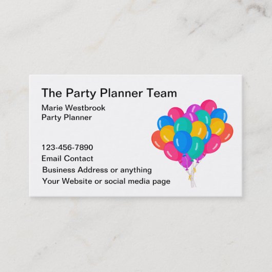パーティープランナーカラフルバルーン 名刺 (正面)