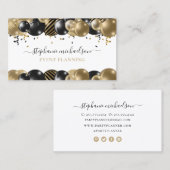 パーティープランナーブラック金ゴールドバルーン 名刺 (正面/裏面)