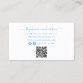 パーティープランナーブルーホワイトバルーンQRコード 名刺 (裏面)