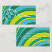 パーティープランナーレトロGroovy波ディスコボールグリーン 名刺 (正面/裏面)