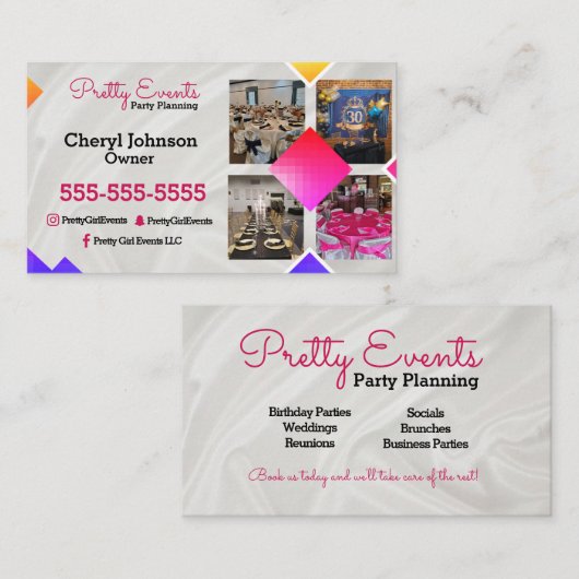 パーティープランナー写真 名刺 (正面/裏面)