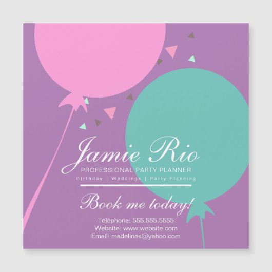 パーティープランナー誕生日計画気球磁石 (正面)