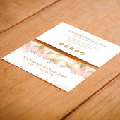 パーティープランナー赤面ピンク金ゴールドグリッターバルーン 名刺