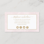 パーティープランナー赤面ピンク金ゴールドグリッターバルーン 名刺 (裏面)