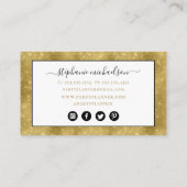 パーティープランナー金ゴールドグリッターバルーン 名刺 (裏面)