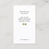 パーティープランナー金ゴールドバルーン名刺 名刺 (裏面)