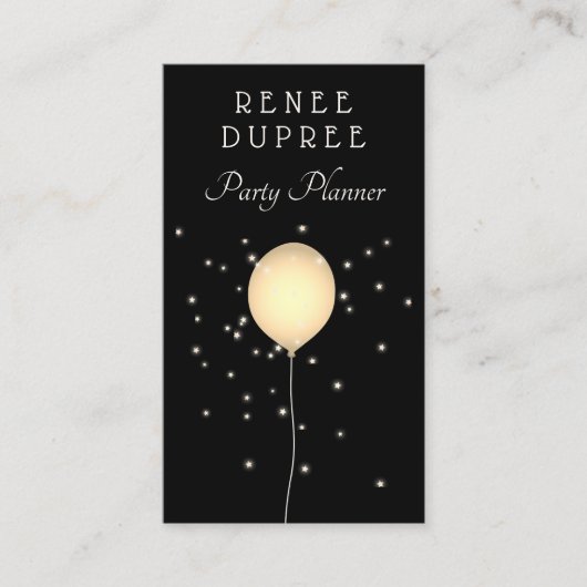 パーティープランナー金ゴールドバルーン名刺 名刺 (正面)