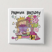 パーティープリンセス第1回誕生日Tシャツとギフト 缶バッジ (正面)