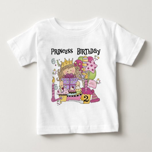 パーティープリンセス第2回誕生日Tシャツとギフト ベビーTシャツ (正面)