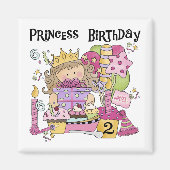 パーティープリンセス第2回誕生日Tシャツとギフト マグネット (正面)