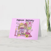 パーティープリンセス2歳の誕生日Tシャツと贈り物 カード (正面)