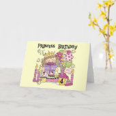 パーティープリンセス4th誕生日Tシャツとギフト カード (黄色い花)