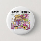 パーティープリンセス4th誕生日Tシャツとギフト 缶バッジ (正面)