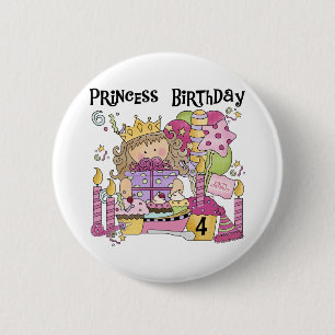 パーティープリンセス4th誕生日Tシャツとギフト 缶バッジ