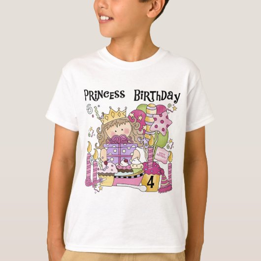 パーティープリンセス4th誕生日Tシャツとギフト Tシャツ (正面)