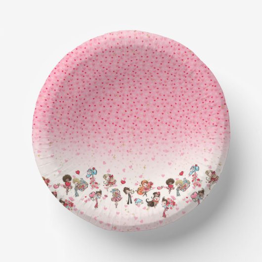 パーティープレートバレンタインデー ペーパーボウル (正面)