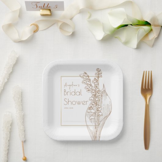 パーティープレートブライダルシャワー。 ペーパープレート (ウェディング)