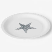 パーティープレート – シルバーグリッタースター ペーパープレート (アングル)