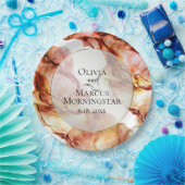 パーティープレート | 鮮やかな秋の色彩抽象インク ペーパープレート (パーティー)