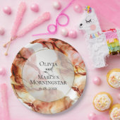 パーティープレート | 鮮やかな秋の色彩抽象インク ペーパープレート (パーティー)