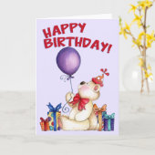 パーティーベア – グリーティングカード (黄色い花)