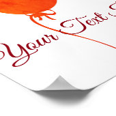 パーティーベビーシャワー赤バルーンハートボウベビー ポスター (角)