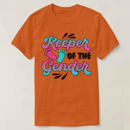 パーティーベビー発表Gender Revealのキーパー Tシャツ (デザイン正面)