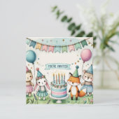 パーティーペット誕生日招待状 招待状 (スタンド正面)