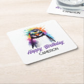 パーティーペンギンのサングラス子供の誕生日 スクエアペーパーコースター (アングル)