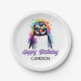 パーティーペンギンのサングラス子供の誕生日 ペーパープレート