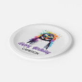 パーティーペンギンのサングラス子供の誕生日 ペーパープレート (アングル)