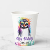 パーティーペンギンのサングラス子供の誕生日 紙コップ (正面)