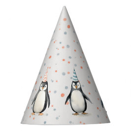パーティーペンギン、水彩子供の誕生日 パーティーハット
