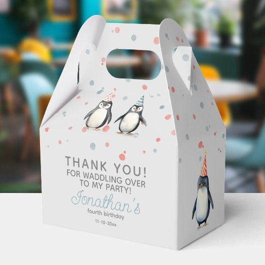 パーティーペンギン、水彩子供の誕生日 フェイバーボックス