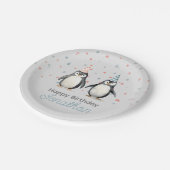 パーティーペンギン、水彩子供の誕生日 ペーパープレート (アングル)